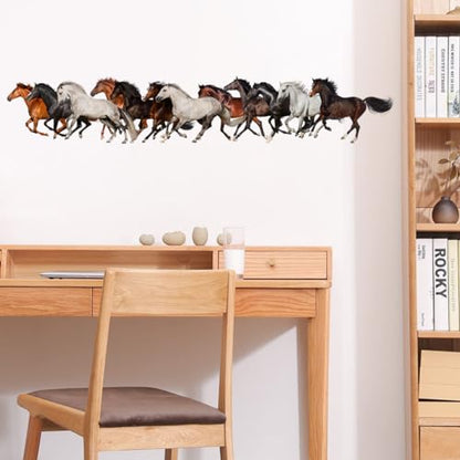 Removable Running Horse Wall Decal 48" × 9" Vinyl Horse Wall Art Stickers for Living Room Bedroom Classroom Office Decor - style: Horse