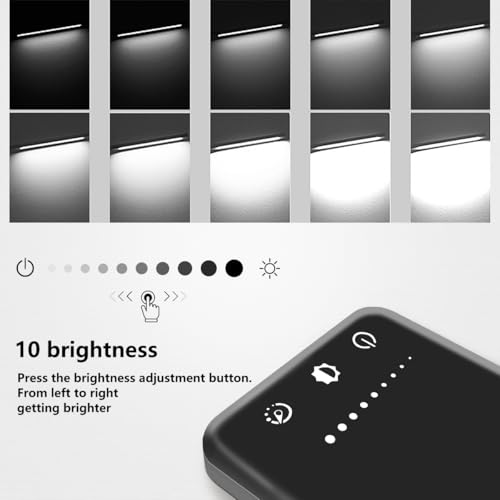 White crown LED Desk Lamp Dimmable Table Lamp Reading Lamp with USB Charging Port, 5 Lighting Modes, Sensitive Control, 30/60 Minutes Timer (Black, First-Generation) - color: Black, size: first-generation