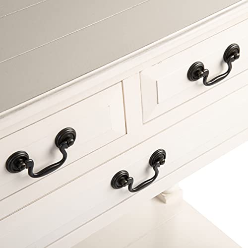 SAFAVIEH Furniture - Primrose 3-Drawer Console Table - Distressed White - Solid Wood - Farmhouse Classic Design - Ideal for Entryway, Living Room, Hallway, 23.5" W x 13" D x 29.5" H (CNS5707A) - color: Distressed White