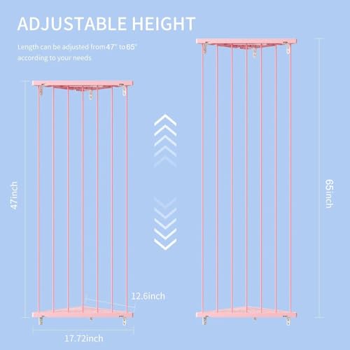 Stuffed Animal Storage Shelf Organizer(Patented) - Corner Stuffed Animal Holder Length Adjustable - Wall Plush Storage for Nursery Playroom Bedroom Kids Room (Pink, Standard) - color: Pink, size: Standard