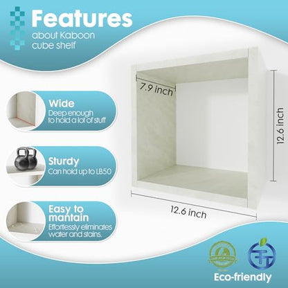 Cube Floating Shelves Set2, Display Shelves Wall Mount 7.75" D x 12.5" W x 12.5" H, (Sea Salt, Square 2 Cubes) - color: Sea Salt, size: Square-Set2