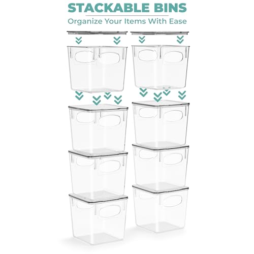 Sorbus Small Clear Plastic Storage Bins With Lids - Stackable Organizer For Toys, Clothes, Medicine, Makeup, Closet, Art Supplies, Bathroom, Shoes (2 Pack) - size: Small, style: 2 Pack