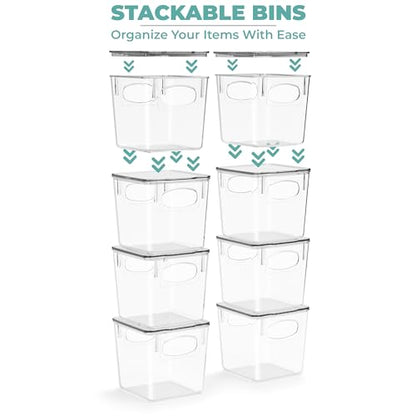 Sorbus Small Clear Plastic Storage Bins With Lids - Stackable Organizer For Toys, Clothes, Medicine, Makeup, Closet, Art Supplies, Bathroom, Shoes (2 Pack) - size: Small, style: 2 Pack