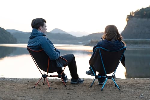 MARCHWAY Lightweight Folding Camping Chair with Spring Lock, Stable Compact Portable for Outdoor Camp, Travel, Beach, Picnic, Festival, Hiking, Backpacking (Lowback Blue) - color: Lowback Blue