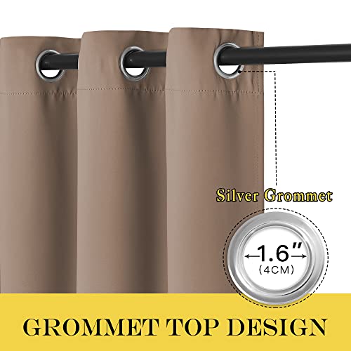 NICETOWN Bedroom Curtain Room Darkening Drapery 102 inches Length - Home Fashion Thermal Insulated Grommet Room Darkening Curtain for Living Room (Cappuccino, 1 Panel, 52 x 102 inches) - color: Cappuccino, size: 52"W x 102"L (Pack of 1)