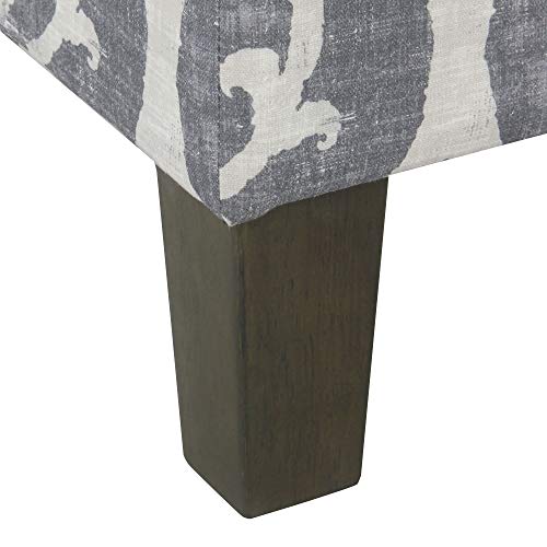 HomePop 22" Modern Rectangular Storage Ottoman - Suri Blue - color: Blue Slate