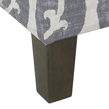 HomePop 22" Modern Rectangular Storage Ottoman - Suri Blue - color: Blue Slate