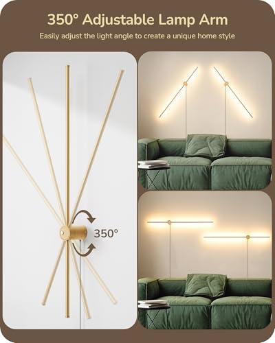 EDISHINE Plug in Wall Sconces, Stepless 2700K-6000K Dimmable Wall Sconce Set of Two, 39.4" Touch LED Wall Light with Remote, 350° Rotation Night Light with Timer for Living Room Bedroom Hallway