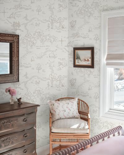 236"x17.3" Peel and Stick Wallpaper Contact Paper Boho Beige Wallpaper Brown Floral Removable Wall Paper Self Adhesive Vintage for Nursery Bedroom DIY Colorable Papel Tapiz para Pared - color: Beige&Brown, size: 17.3" x 236"