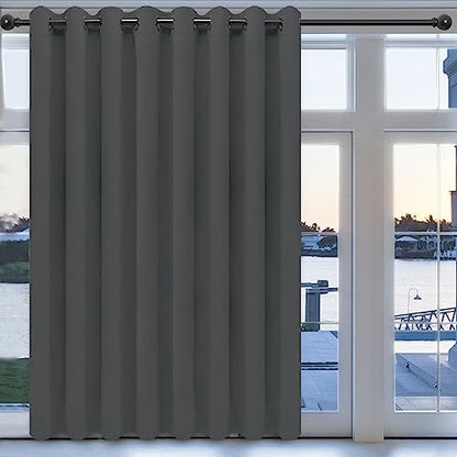 Easy-Going Thermal Grommet Blackout Curtains, 1 Panels 100x96 in, Grey | Washable Grommet Top Window Drapes for Bedroom and Living Room, Noise Reduction, Room Darkening - color: Grey, size: 100"W x 96"L (Pack of 1)