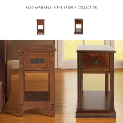 Signature Design by Ashley Breegin Narrow Sofa Side End Table, Brown, 13" - color: Brown