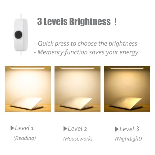 ASOKO Under Cabinet LED Light Bar 12" 3000K Warm Kitchen Lamp | ASOKO 12" Under Cabinet LED Light Bar, 3000K Warm White Plug in Counter Light for Kitchen Desk Closet - color: Warm White, size: 12Inch-Standard