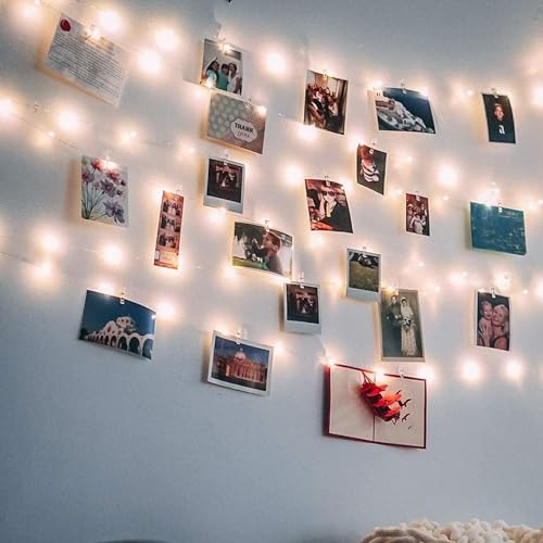 33Ft Photo Clip Fairy Lights with 50 Clips - LECLSTAR 100 LED String Lights for Hanging Pictures, USB Powered - Perfect Bedroom and Wedding Decor