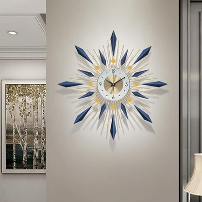 Ergocar Wall Clock, Stylish and Simple Large Decorative Kitchen Wall Clock, No Tick Silent Modern Metal Wall Clock, Suitable for Living Room, Office