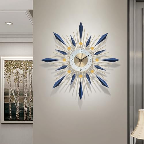 Ergocar Wall Clock, Stylish and Simple Large Decorative Kitchen Wall Clock, No Tick Silent Modern Metal Wall Clock, Suitable for Living Room, Office