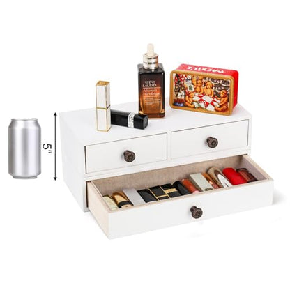 Yesland 2 Packs Space-Saving Floating Nightstand with Drawer - Perfect for Small Spaces - Supports 11 lbs - Compact Wall Mount Rustic Wood Floating Drawers - White