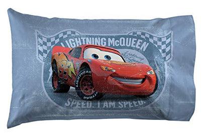 Disney/Pixar Cars Kids 7 Piece Full Comforter Set - Bed in a Bag with Shams, Lightning McQueen & Mater, Super Soft Fade Resistant Microfiber, Machine Washable Blue/Gray (Official Disney/Pixar Product) - color: Cars, size: 7 Piece Full