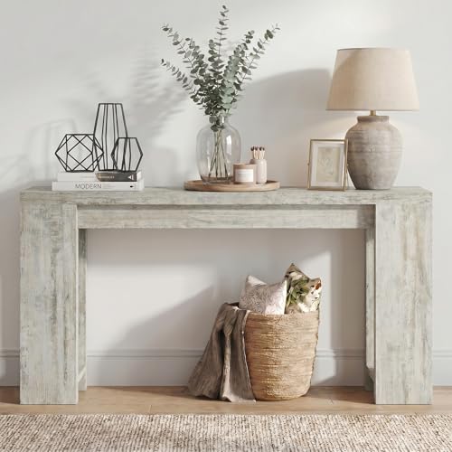 1Easylife 70.9-Inch Farmhouse Console Table, Narrow Wooden Sofa Table | Extra Long Entryway Accent Table for Living Room, Hallway, Entrance, Foyer, Distressed White - color: Distressed White