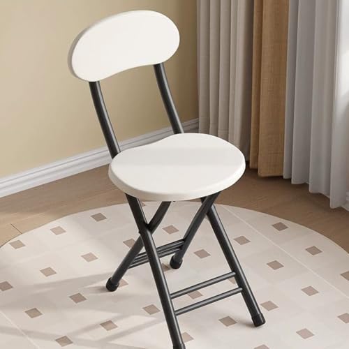 Mid-Century Foldable Dining Chair with Back, Portable Folding Stools Stackable, Indoor Stackable Chairs with Anti-Slip Feet for Living Room Office - color: G, size: 1PCS