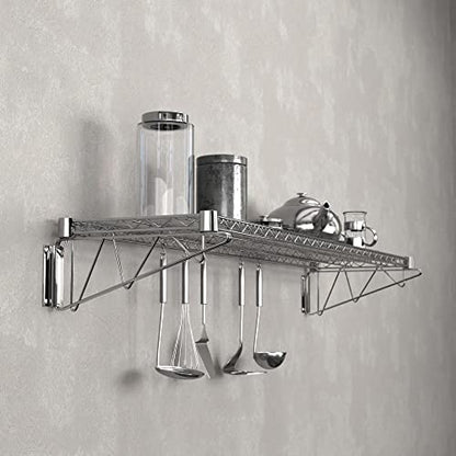 14" x 48" Chrome Wire Wall Mount Shelf - color: Chrome, size: 14" x 48"