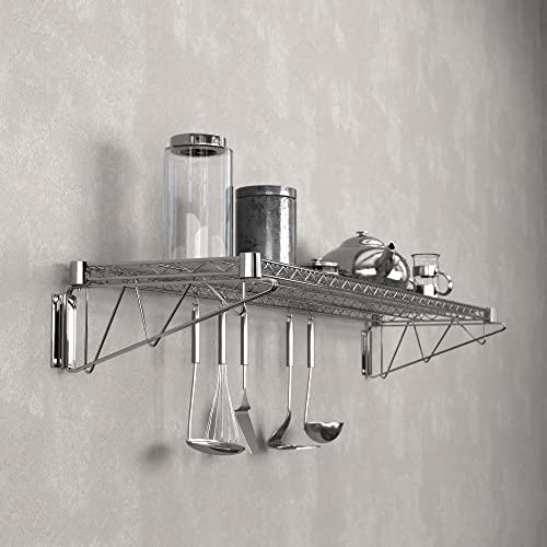 14" x 60" Chrome Wire Wall Mount Shelf - color: Chrome, size: 14" x 60"