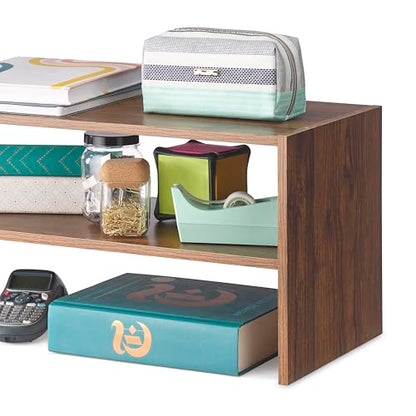 Whitmor Wood Stackable 2-Shelf Shoe Rack, Walnut, 31 inches，2 Pack - color: Brown, size: 31 INCH X2