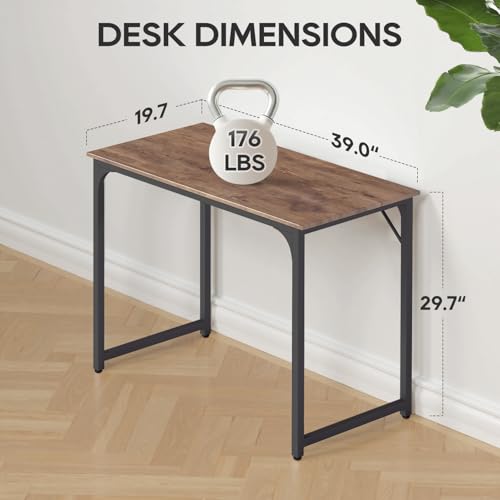 BestOffice Computer Desk,Home Office Desk, Modern Simple Style for Home Office Study Writing (Brown, 39 Inch) - color: Brown, size: 39 Inch