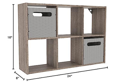 ClosetMaid Mini 6-Cube Desktop or Wall Mount Organizer, Weathered Teak - color: Weathered Teak