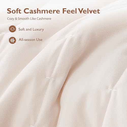 ALPHA HOME Cotton Lightweight Coverlet Set, King | 3 PCS, beige, striped, soft, all-season, machine washable, modern style - color: Beige, size: King