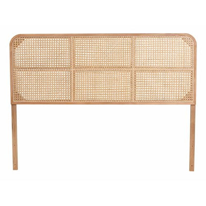 Bali & pari Lainer Modern Bohemian Natural Finished Bayur Wood and Natural Bamboo Queen Size Headboard