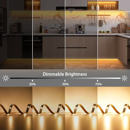3 Pack 6.6FT LED Strip Lights Battery Powered, Warm White and Cold White LED Light Strip Battery Powered, Flexible and Cuttable Cabinet Light, LED Strip Light with Remote for Shelves Closet Kitchen - size: 6.6FT