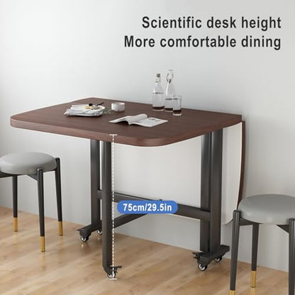 Multifunction Table Drop Leaf Dining Table, Foldable Kitchen Table Multifunction Space Saving Table For Dining Room Home Office, Easy To Fold And Unfold, Multifunction Expandable Table(Brown,120x70x75 - color: Brown, size: 120x70x75cm