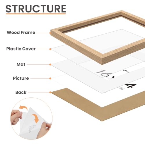 upsimples 16x24 Picture Frame Solid Wooden, Nursery Wall Frames Set of 3 | 100% Natural Solid Wood, Fit 14x20 with Mat and 16 x 24 Posters, For Kids Room, Gallery Wall Décor - size: 16X24