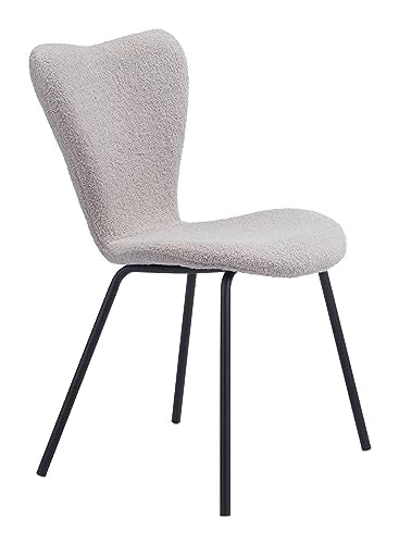 Zuo Thibideaux Dining Chair (Set of 2) Light Gray, Gray Dining Chair, Stackable for Space Saving Storage, Plywood, Indoor Dining, 20.1" W x 20.1" D x 32.7" H