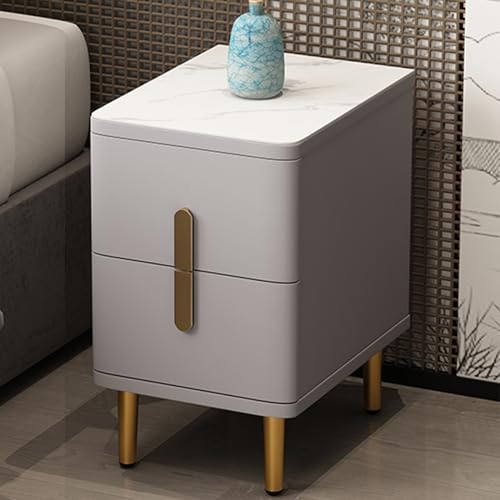 Solid wood Ultra-narrow bedroom bedside table,tall nightstand,nightstand organizer Easy to push and pull,Modern Nightstand with 2 Drawers,mid century modern nightstand,Suitable for bedroom,corridor ( - color: Premium Gray, size: 35*40*54cm/13.8*15.7*21.3i