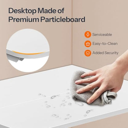 HOOBRO Folding Table, Wall Mounted Desk, Floating Wall Desk with Iron Bracket, Drop Leaf Table for Small Spaces, for Kitchen, Laundry Room, Home, Office, White WT054BZ01 - color: White