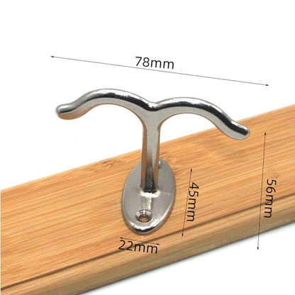 10 Pcs Zinc Alloy Ceiling Double Hook Cabinet Wardrobe Coat Towel Hat Hook Hooks Under Cabinet Shelf (Shiny Silver) - color: Shiny Silver