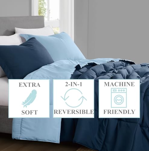 TRULY SOFT Everyday Reversible Black/Dark Grey King 3 Piece Comforter Set - color: Black/Dark Grey, size: King