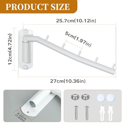 Alise Wall Mounted Drying Rack,Swivel Clothes Drying Hangers,White,2 Pack | Space Saving Clothes Hanger Rack,Heavty Duty Stainless Steel Clothes Wall Drying Rack for Laundry Closet Bedroom/Bathroom - color: White, size: 1005 (2 Pack)