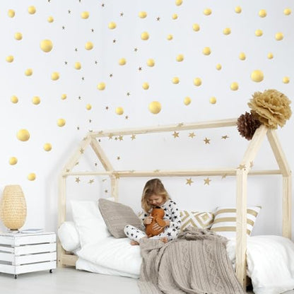 TaoBary 15 Sheet 300 Pcs Irregular Polka Dot Boho Wall Decals,Gold | Removable Modern Vinyl Boho Wall Stickers Terrazzo Pattern for Playroom Bedroom - color: Gold