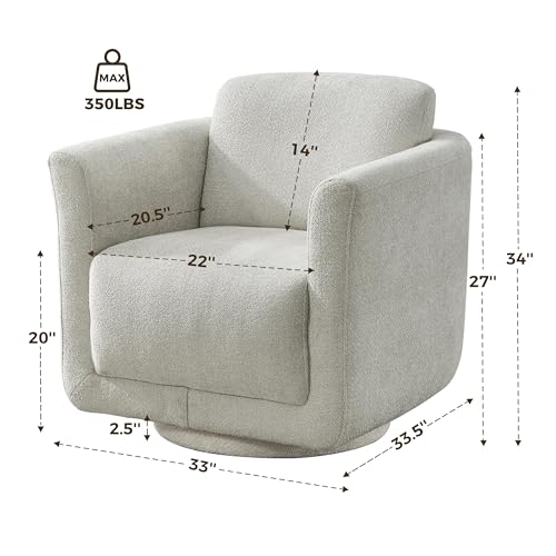 Swivel Accent Chairs Set of 2, Fully Assembled Chenille Barrel Chairs, Gray | 360° Swivel chairs set of 2, 350 lbs capacity, solid wood frame, ergonomic reading chair, modern accent chair for bedroom - color: Grey, size: Set of 2