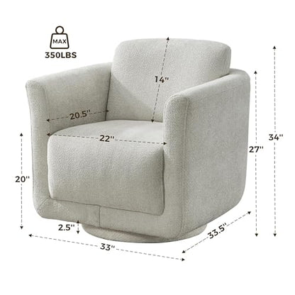 Swivel Accent Chairs Set of 2, Fully Assembled Chenille Barrel Chairs, Gray | 360° Swivel chairs set of 2, 350 lbs capacity, solid wood frame, ergonomic reading chair, modern accent chair for bedroom - color: Grey, size: Set of 2