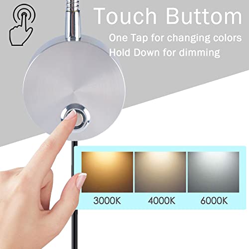 Adust Bedside Reading Light, Bedroom Reading Lamp, 3W LED Touch Dimmable Brightness Minimalist Wall Headboard Reading Lamp, Adjustable Colour Temperature, 3000k, 4000k, 6000k - size: 2 pack