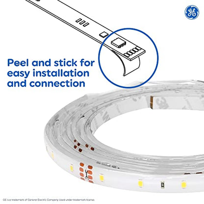 GE LED Tape Light, Color Changing Plug-In Light Strip Fixture with Timer, 20ft - size: 20 ft 1 pack