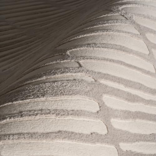 nuLOOM Kailani Cream/Grey Abstract Washable Area Rug, 5' x 8' | Nuloom Kailani Abstract 5' x 8' Machine Washable Area Rug for Living Room Bedroom Dining Room, Cream/Grey - color: Grey, size: 5' x 8' (Rectangular)