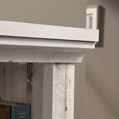 Sauder 3 Tier Book Shelf Wooden Bookcase Multipurpose Bookshelf for Home Office, Living Room, in White Plank - color: White Plank Finish