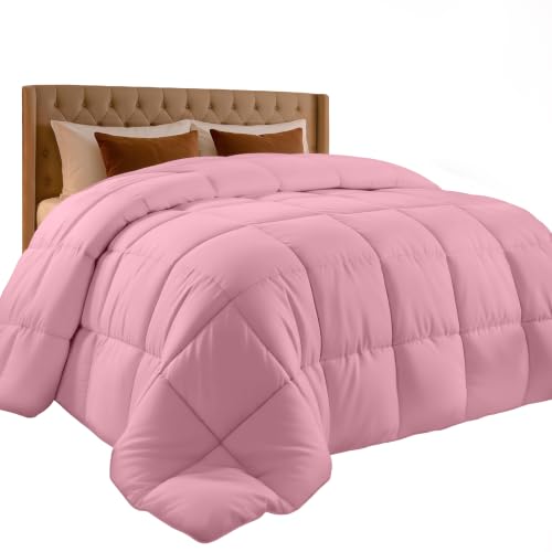 Utopia Bedding Twin Comforter, Duvet Insert, Pink, 64 x 88 Inches | Soft and Fluffy Down Alternative Bed Comforter, All Season, Breathable, Corner Tabs, Box Stitched, Durable, Machine Washable - color: Pink, size: Twin
