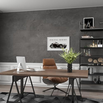 16"×591" Extra Thick Dark Grey Black Concrete Wallpaper Peel and Stick 3D Concrete Cement Contact Paper Stained Vinyl Matte Textured Removable Walls Sticker for Kitchen Living Room Bedroom Basement - color: Dark Gray, size: 16" x 591"