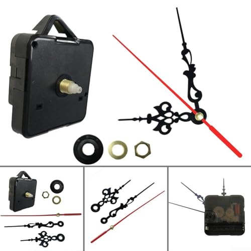 Quartz Clock Movement Kit for Silent Wall Clock Repair and DIY Assembly – Plastic Mechanism with 12.2" Second Hand, 9.2" Minute Hand, 6.5" Hour Hand, 13mm Shaft