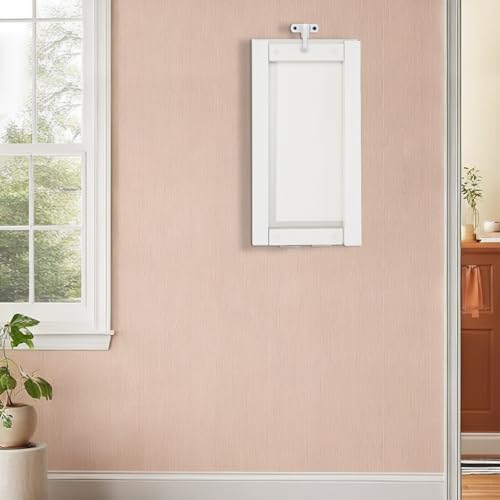 Wall Mounted Folding Table, White Foldable Wall Desk, Small Dining Table with Legs, 29.13in Tall Fold Down Desk for Dining Rooms, Bedrooms, Living Rooms